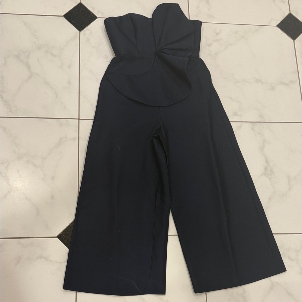 Anthropologie Midnight Blue Strapless Jumpsuit